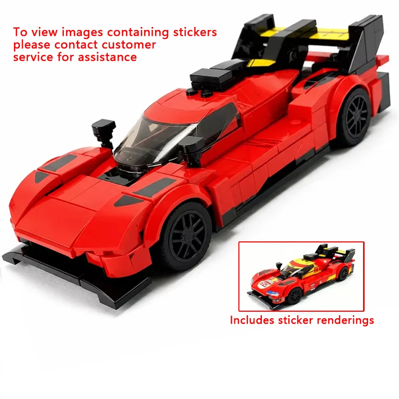 

Red Le Mans Style Hypercar Building Blocks MOC Endurance Race Car Model Compatible With Bricks Gift For Collectors