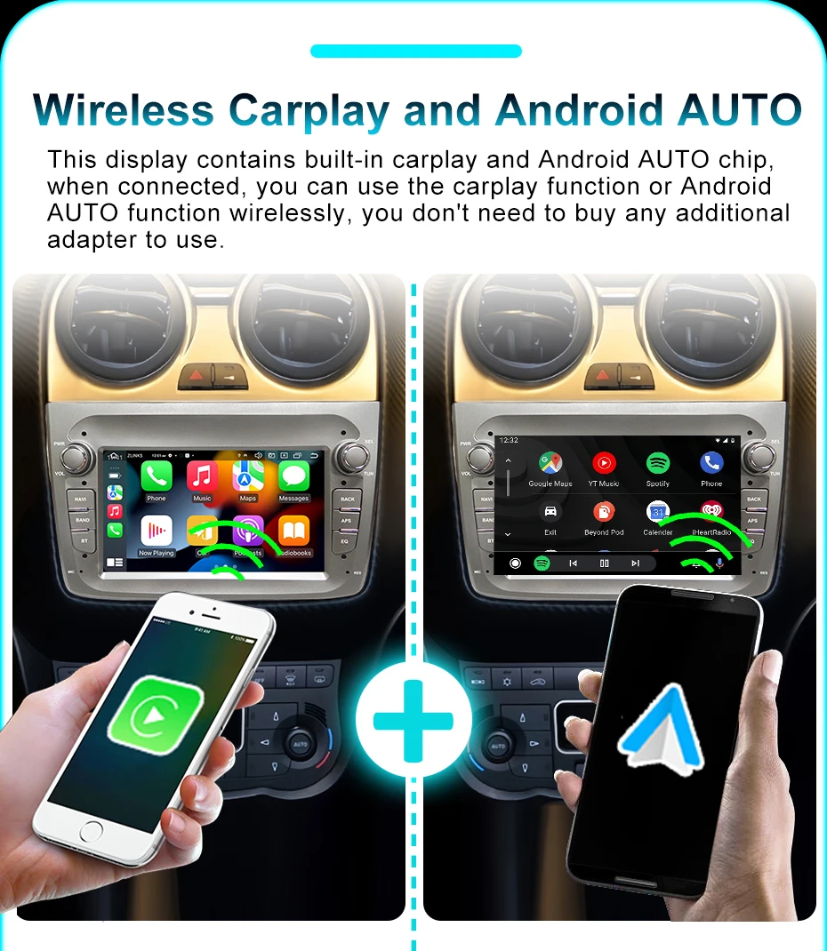 8GB 128GB 7'' Wireless Carplay Android 14 Auto Stereo Car Radio GPS For Alfa Romeo 147 2008-2012 Bluetooth 2 din autoradio Multimedia player Screen WIFI 4G LTE
