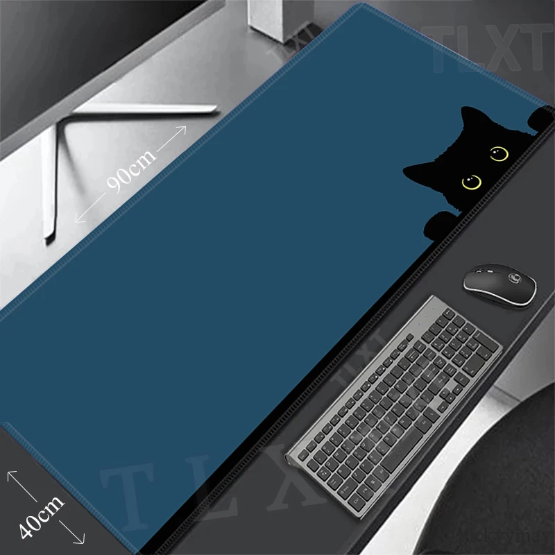 Kawaii Mouse Pads Cat Mousepad Large Mouse Mat Big Purple Desk Pads Non-Slip Rubber Mouse Pad Keyboard Table Mats 120x55cm