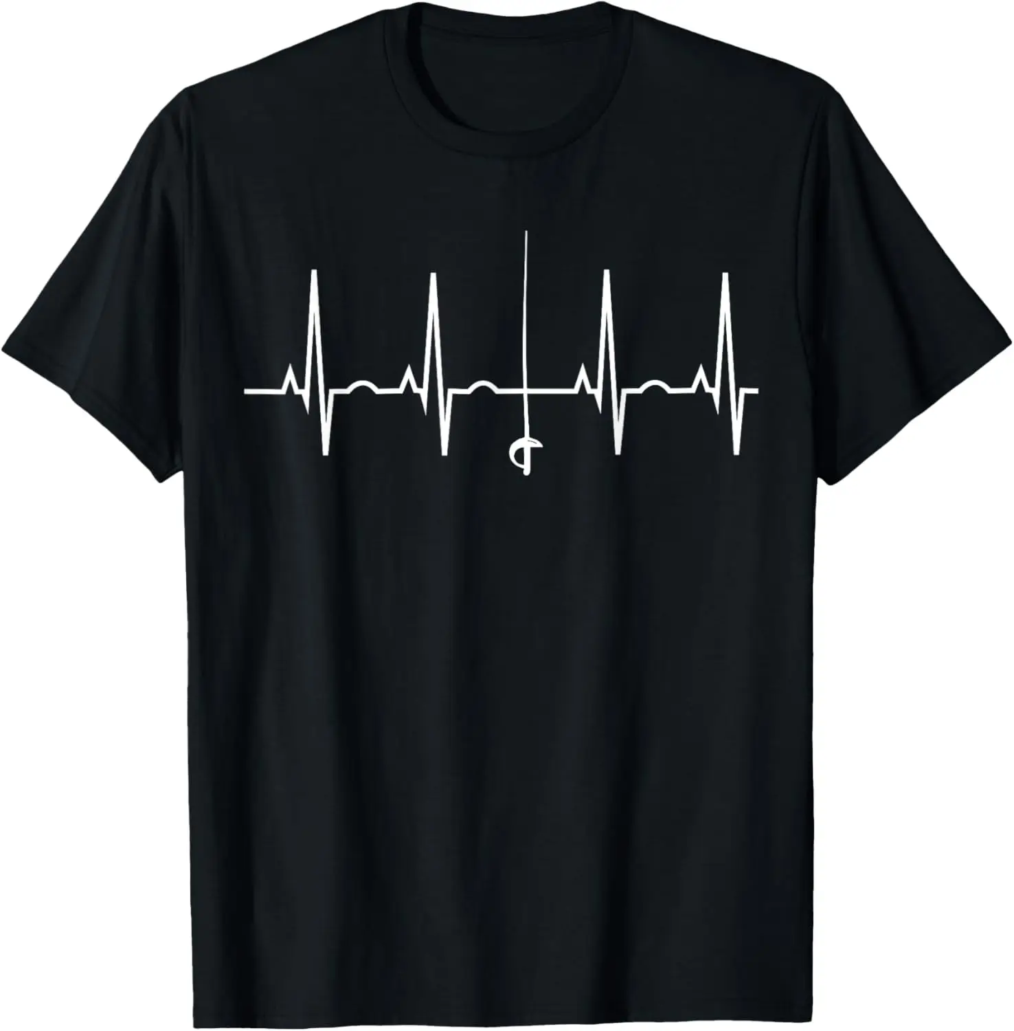 

Fencing Heartbeat EKG Sabre Fencing Graphic Tee Cotton T-Shirt for Fencers