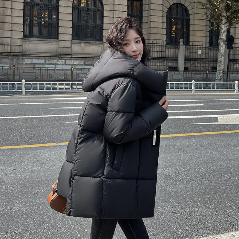 Women Jacket Windproof Thick Warm Long Puffer Coat White Female Basic Snow Overcoat Winter Parkas Hooded Down Cotton