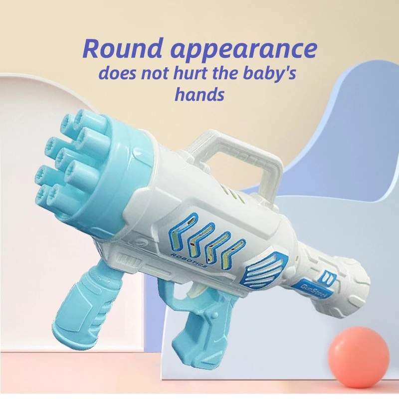 Mini Pistola per Bolle a 9 Fori per Bambini, Macchina Portatile per Bolle di Sapone, Giocattolo per Feste all'Aperto, Regalo per Bambini