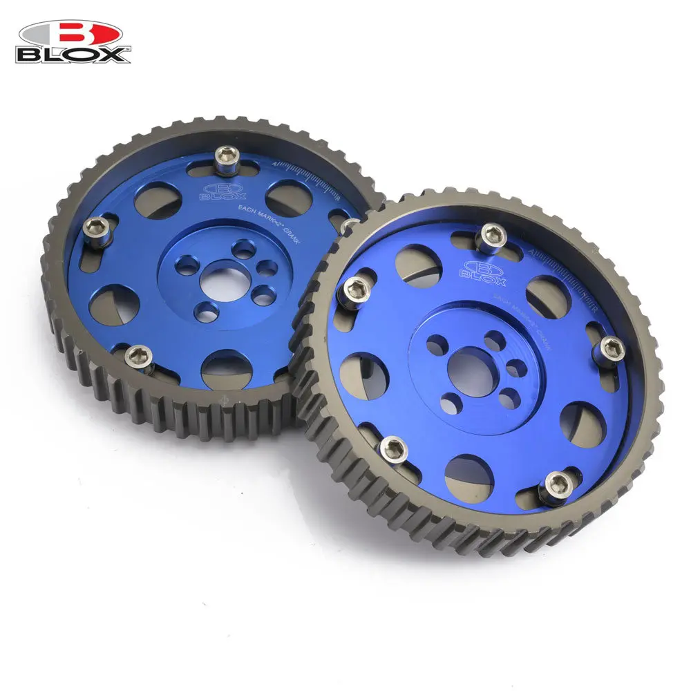 BLOX 2pcs Adjustable Cam Gear Alloy Timing Gear For Nissan CA18DE(T) Engine Inlet and Exhaust Cam Pullys Gears EP-CG180DET-BL