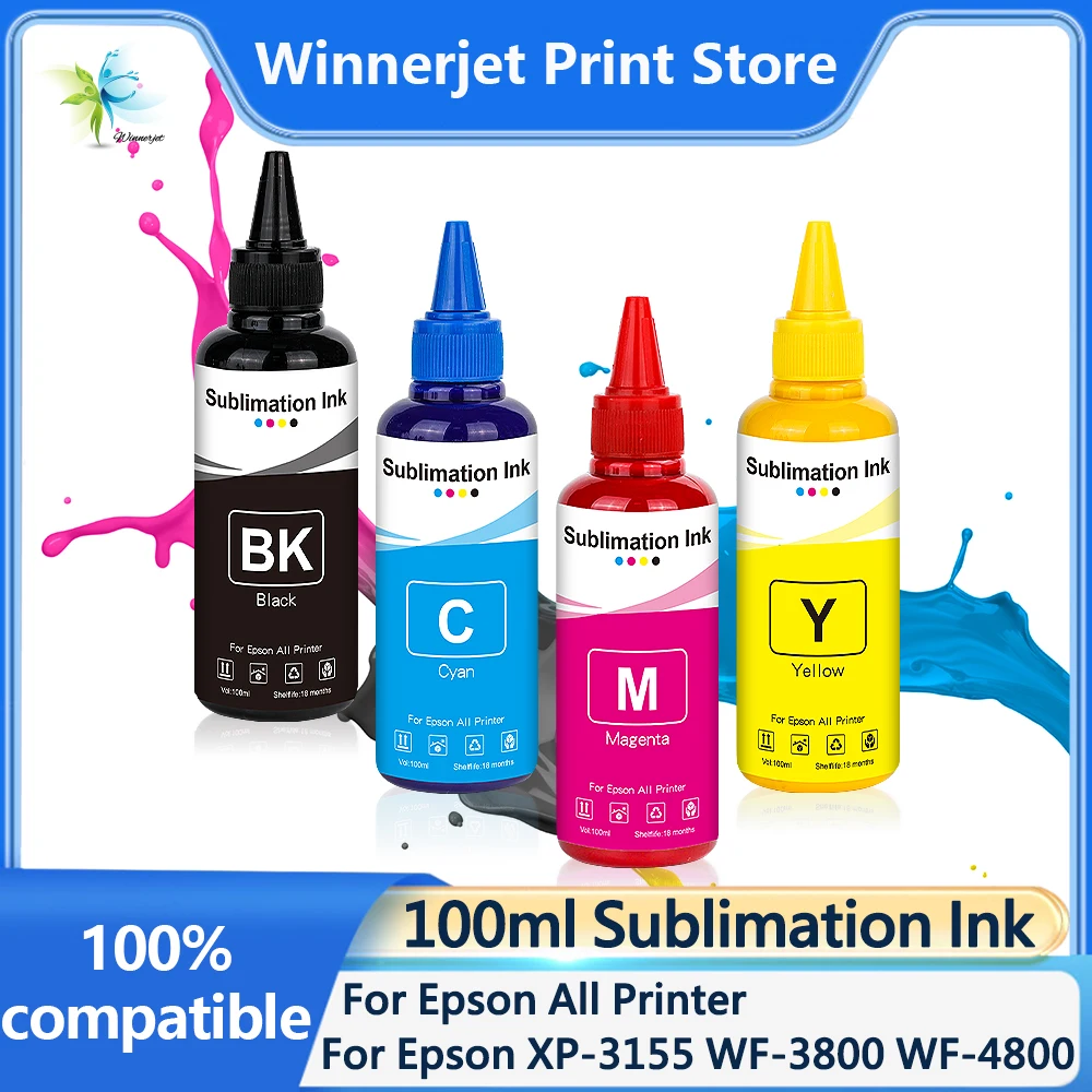 

Winnerjet 100ml Sublimation Ink For Epson All Printer XP-3155 WF-3800 WF-4800 SC-F100 F170 F570 ET-14000 ET-14100 ET-15000