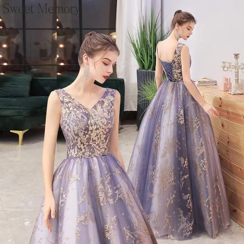 N145 Customized Purple Dress Performance Costume Formal Occasion Dresses Sweet Memory Floor Length Special Occasion Dresses