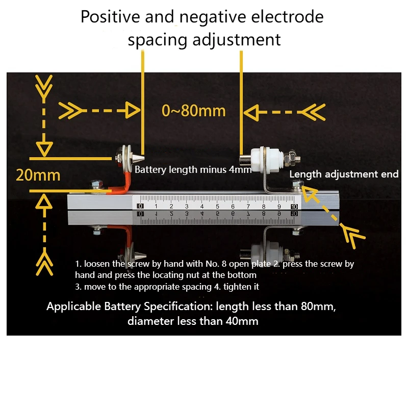 18650 Test Stand 26800 Lithium Battery 32650 Fixture 26650 Capacity 21700 Maximum Current 20A Support