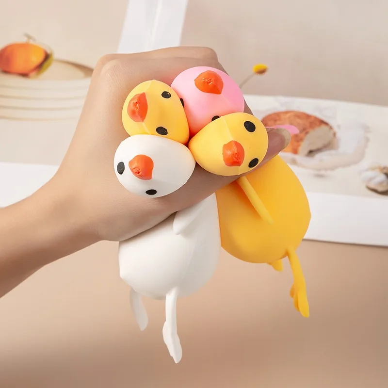 Cute Soft Duck Goose Squishy Toy Stretchable Squeeze Stress Relief Decompression Fidget Toy for Adults Best Friend Gift