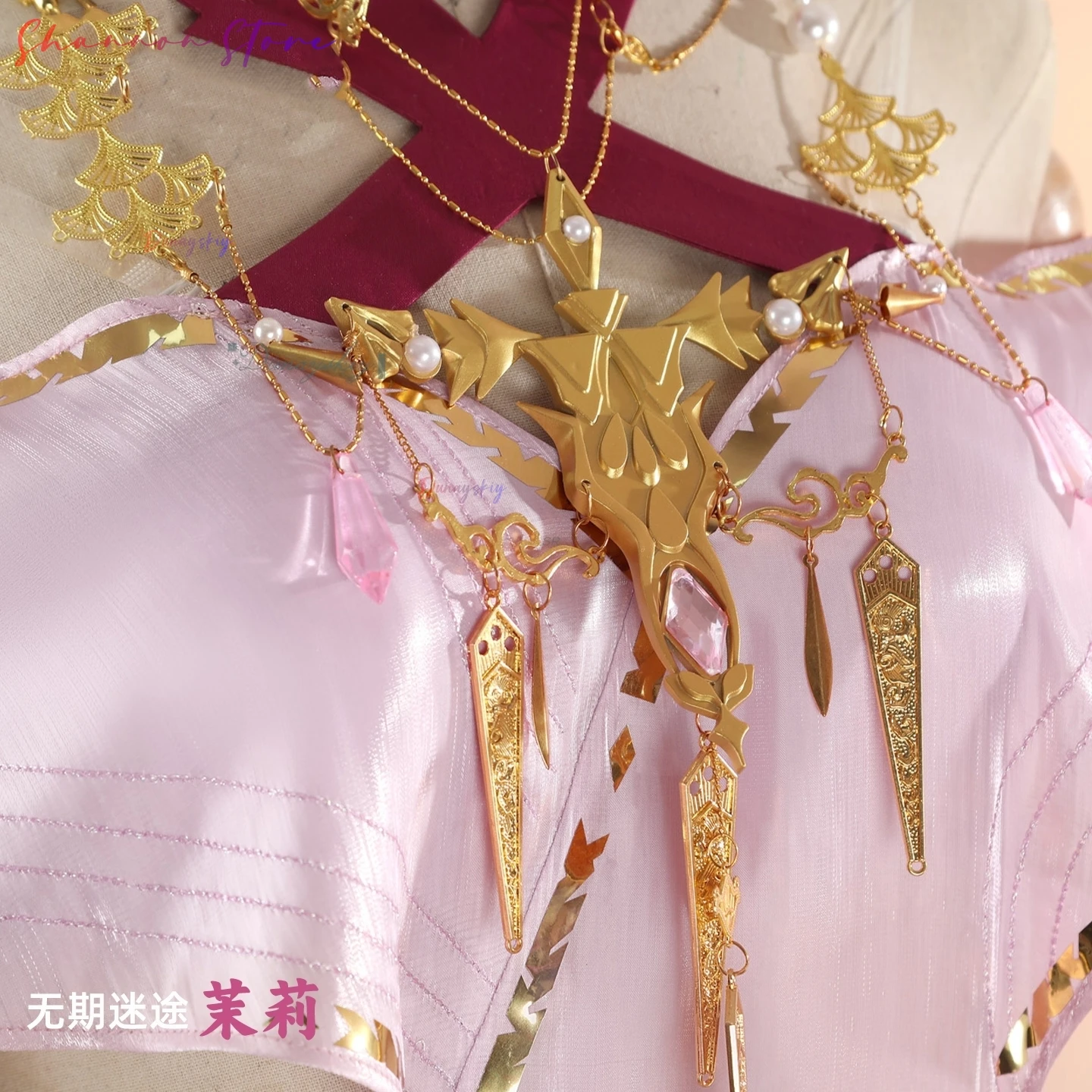 ميلي كوسبلاي كوسبري لعبة مسار إلى أي مكان فستان وردي ملحقات شعر مستعار مجموعة كاملة زي موحد للهالوين للنساء ملابس لعب الأدوار