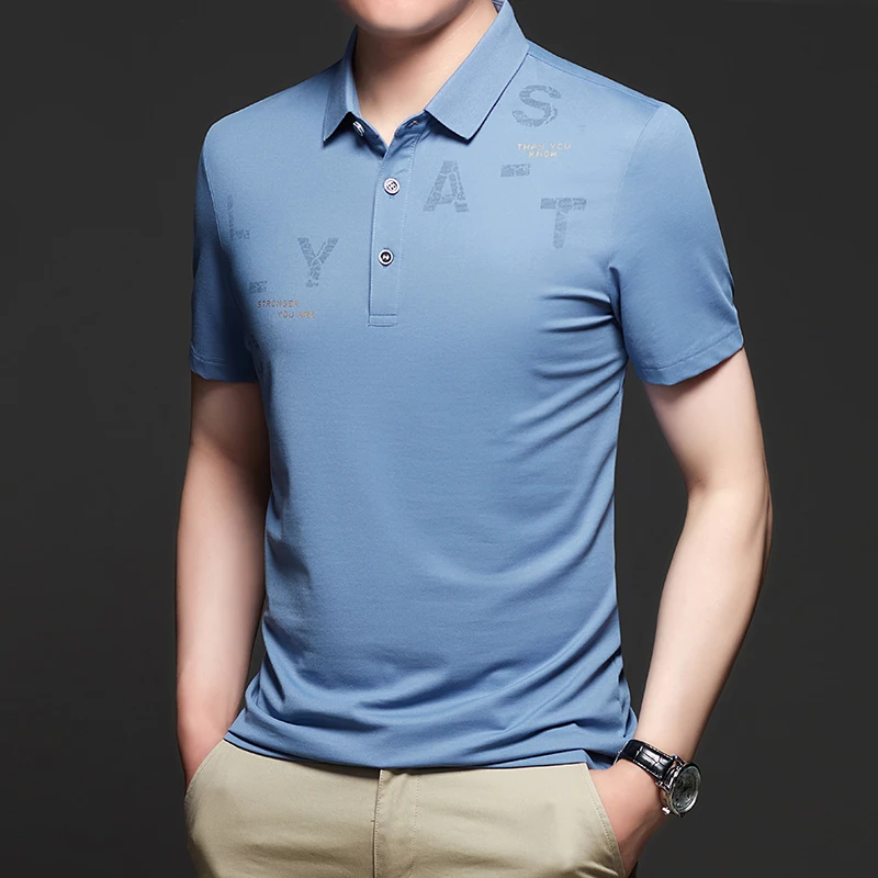 2022 Cotton Summer Golf Men's Polo Shirts High Quality Short Sleeve Business Casual Male T-shirts Letter Printed Man Tees 3XL