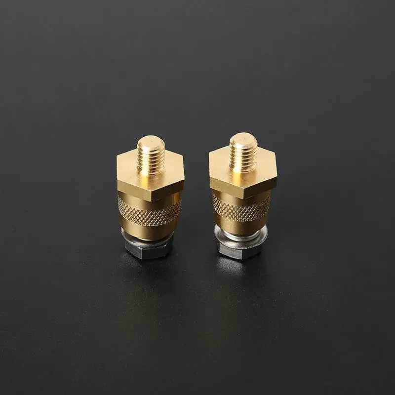 1Pair Brass Car Battery Terminal Connector Durable Build Anti Slip Grip For Automotive Repair