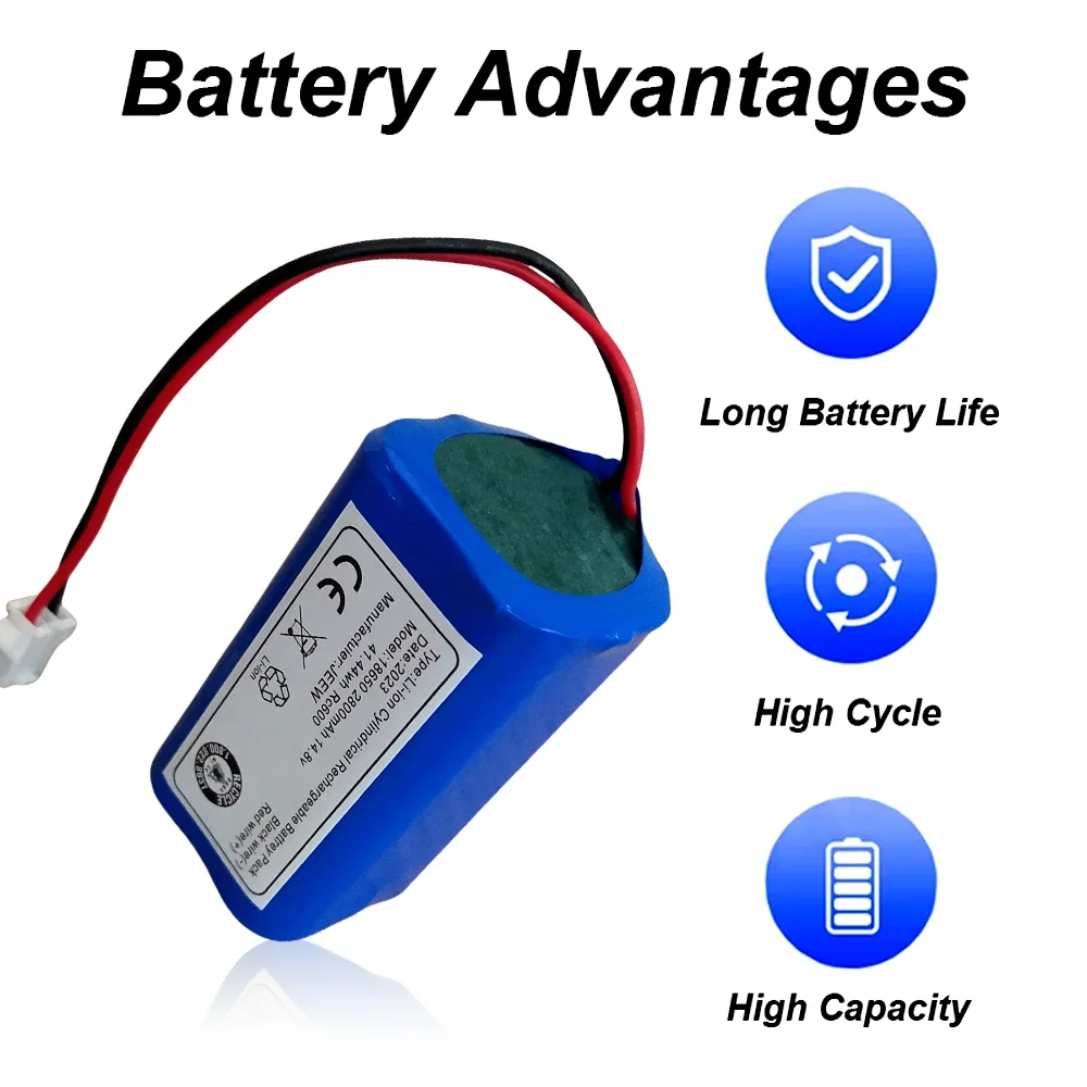 H18650CH R30 R35 Li-ion Battery Pack 4S1P 14.8V 2800mAh For XIAOMI MIJIA Mi Robot Vacuum-Mop Essential G1 MJSTG1, SKV4136GL
