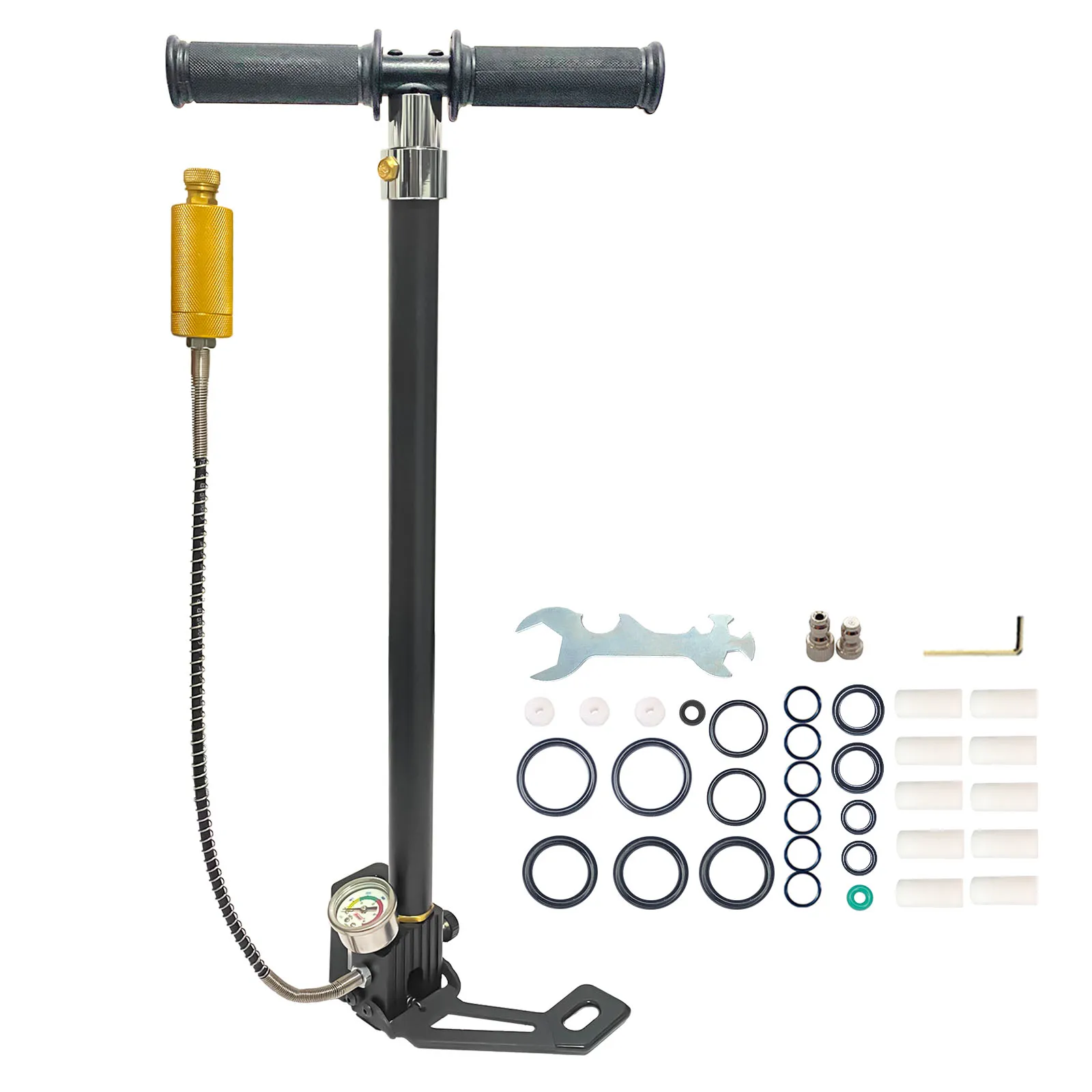 AliExpress nuoge NUOGE 30mpa 4500Psi 4 Stage PCP Hand Pump Air Compressor High Pressure 300bar Operated HPA Tank Hunting Car Bicycle