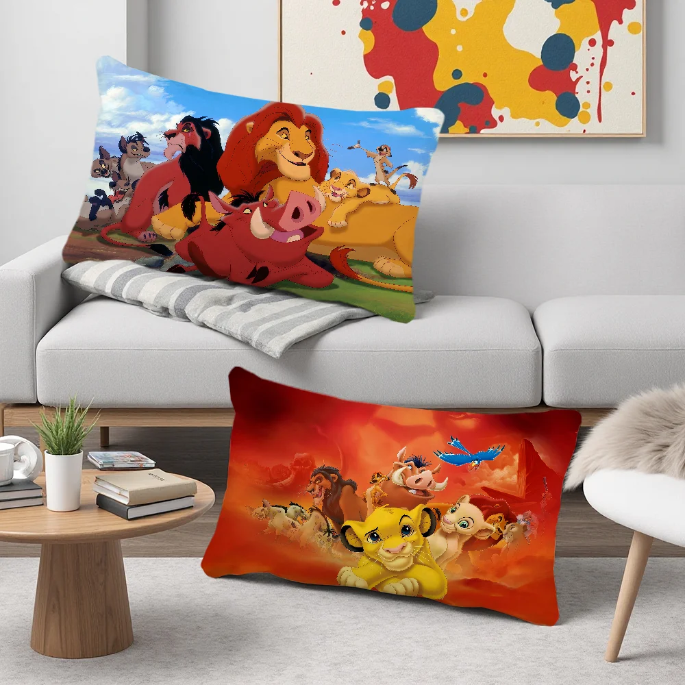 ปลอกหมอนอิงลายการ์ตูน The L-Lion K-King S-Simbas M-Mufasas รูปทรงสี่เหลี่ยมผืนผ้า สำหรับโซฟาในบ้าน ห้องนั่งเล่น ร้านกาแฟ
