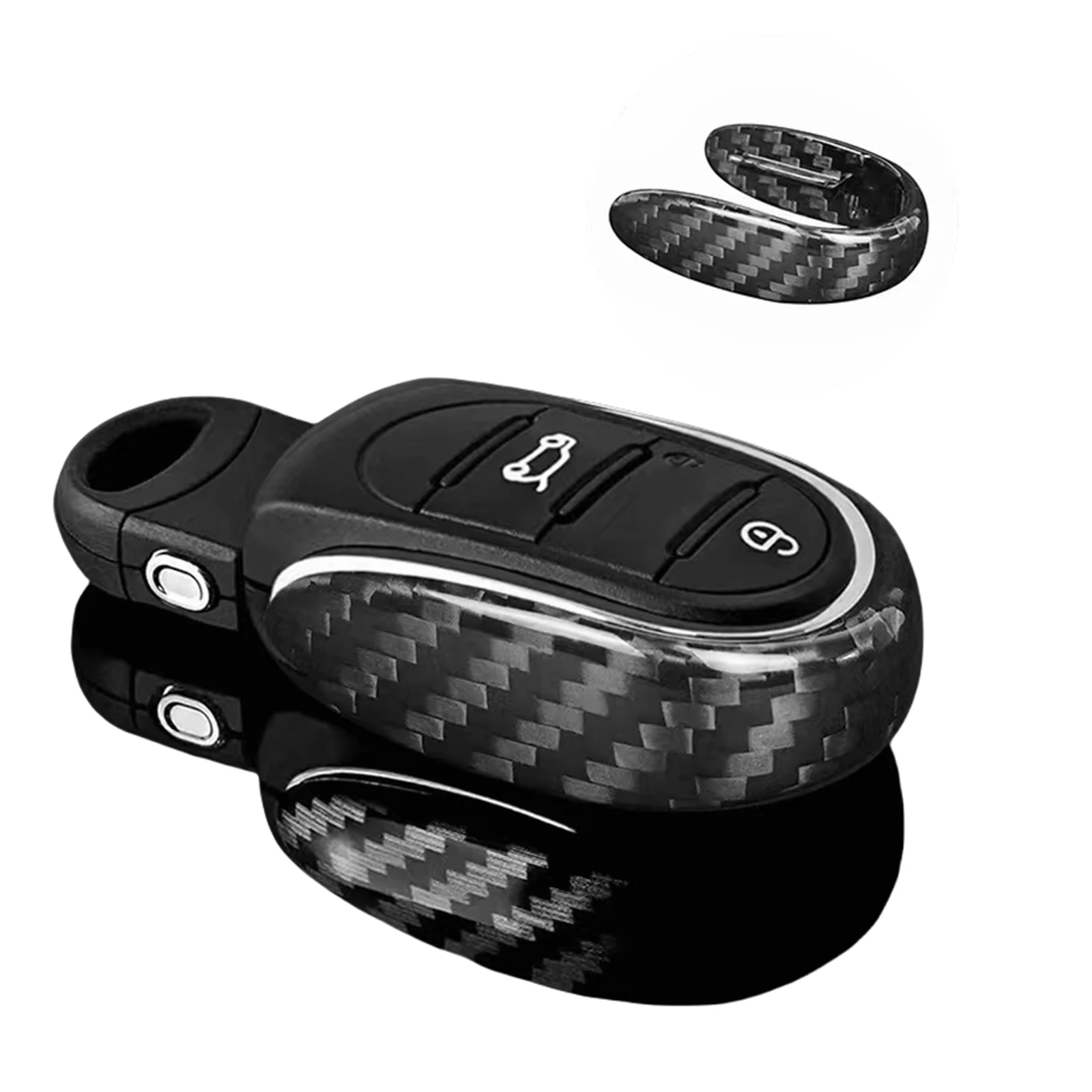 For BMW MINI F54 F55 F56 F57 F60 Carbon Fiber Auto Remote Key Fob Case Cover Shell