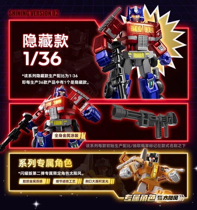 Original Transformation Building Blocks Optimus Prime Sunstorm Grimlock Sideswipe SHINING รุ่นหุ่นยนต์ Action Figure ของเล่นของขวัญ