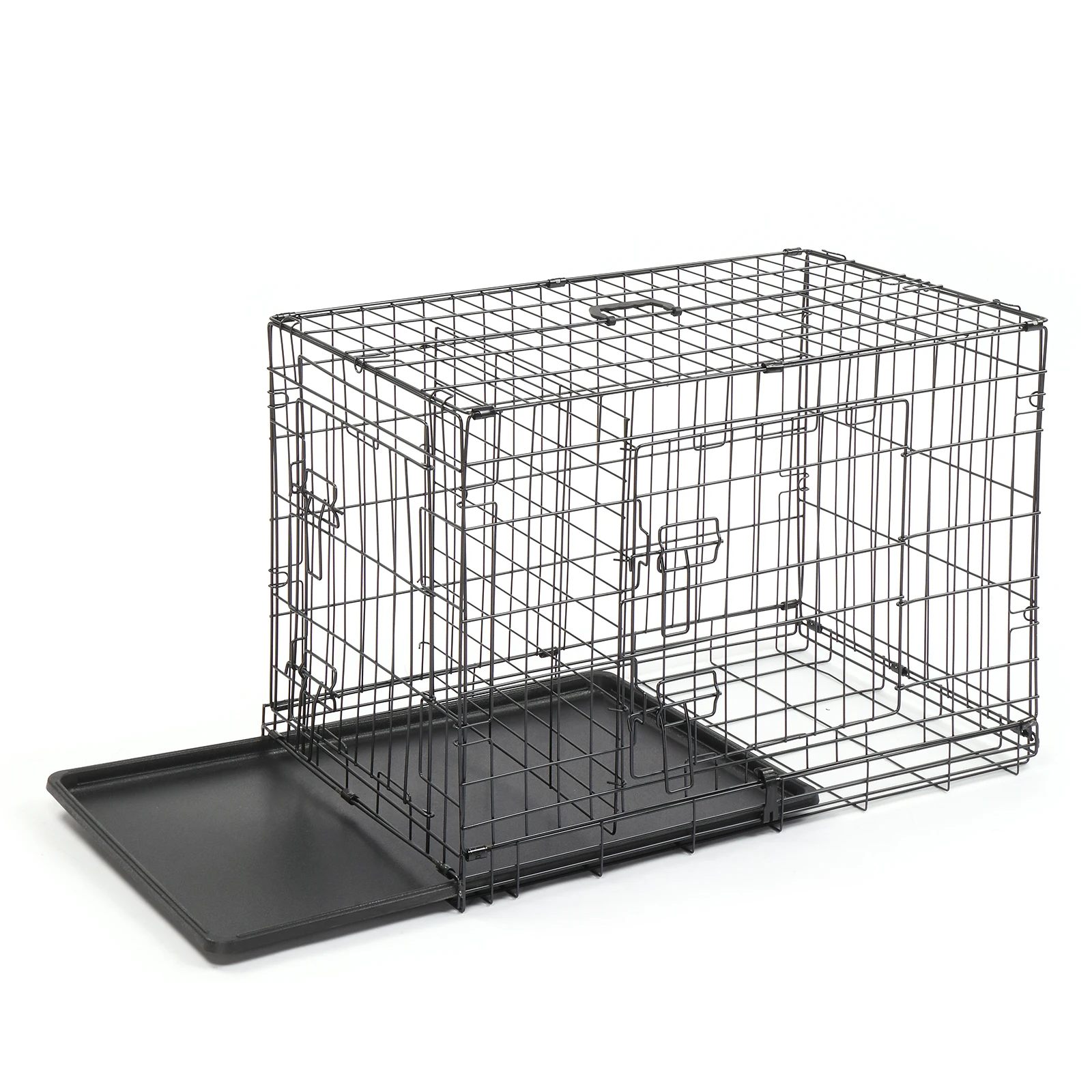 Fio dobrável Pet Kennel, Gato e Cão Crate, Animal Playpen, Metal, 30"