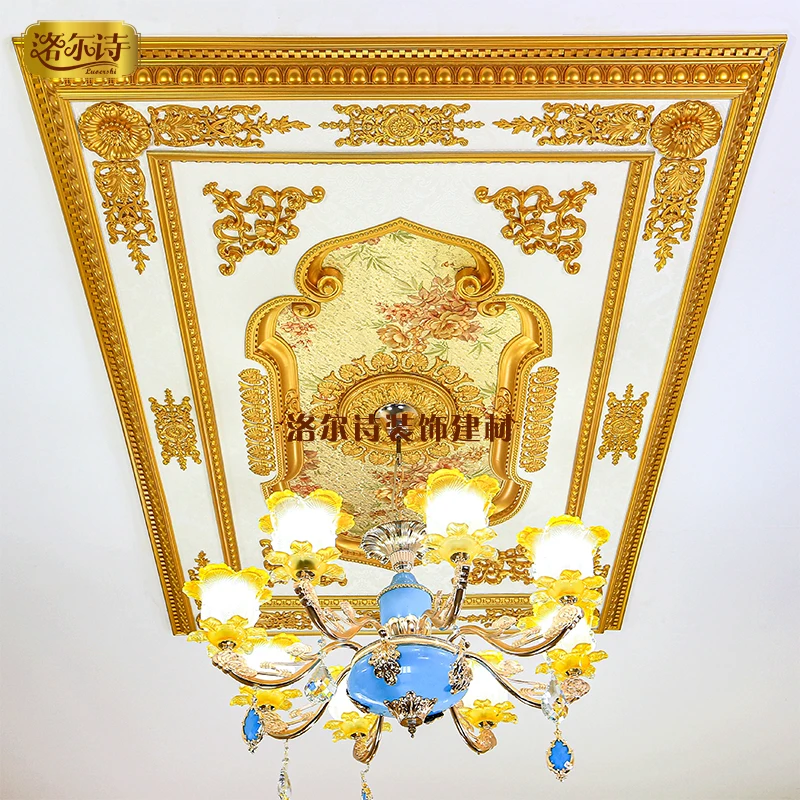 European lamp pool light panel decoration living room ceiling ceiling modeling lines pvc ceiling gypsum light panel rectangle