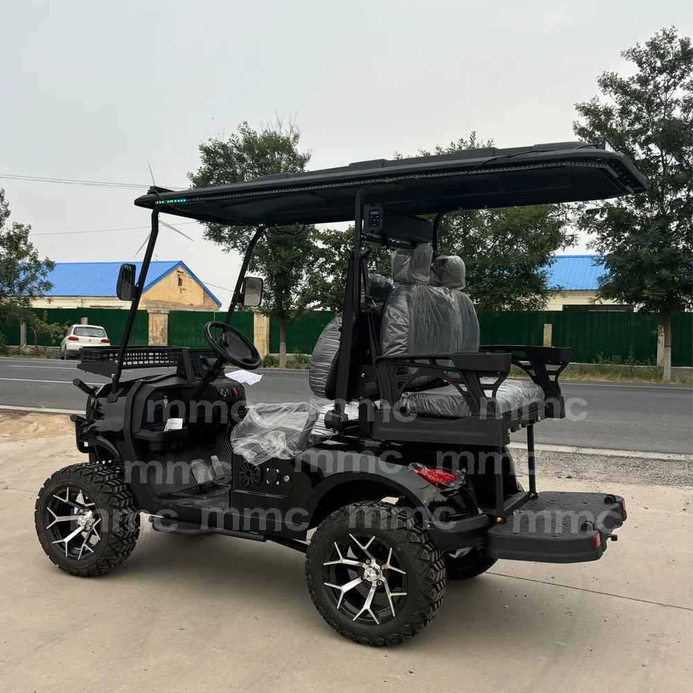 4-Person 48V/60V/72V Solar Panel Trolley Lithium Battery 14 Inch Tire Electric Golf Cart Dune Buggy Off-Road Golf Kart for Adult