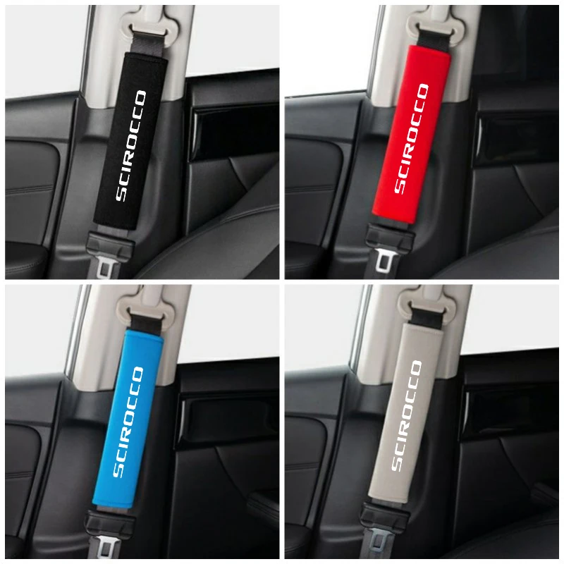 

2pcs Car Seat Belt Cover Shoulder Pads Auto Interior Decoration Accessories For VW Volkswagen SCIROCCO GTI R Car Accessories