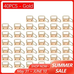 40PCS/Set Webbing Tail Clip Key Fob 25mm keychain Split Ring For Wrist Wristlets Cotton Tail Clip Hardware Accessories