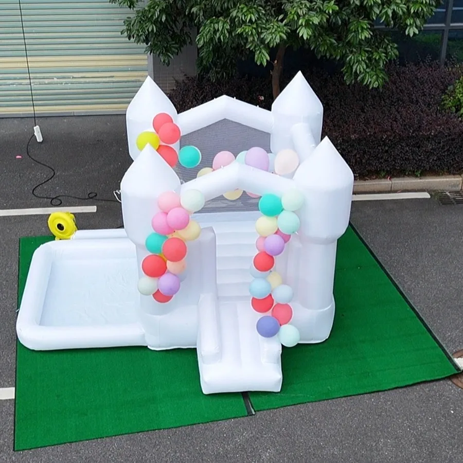 Customized outdoor white wedding trampoline air mold manufacturer spot outdoor marriage proposal birthday party jumping bed Euro