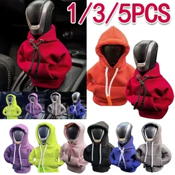 1/3/5pcs Fashion Hoodie Car Shift Knob Cover Manual Handle Gear Lever Decoration Hoodie Cover Automatic Car Interior Accessories