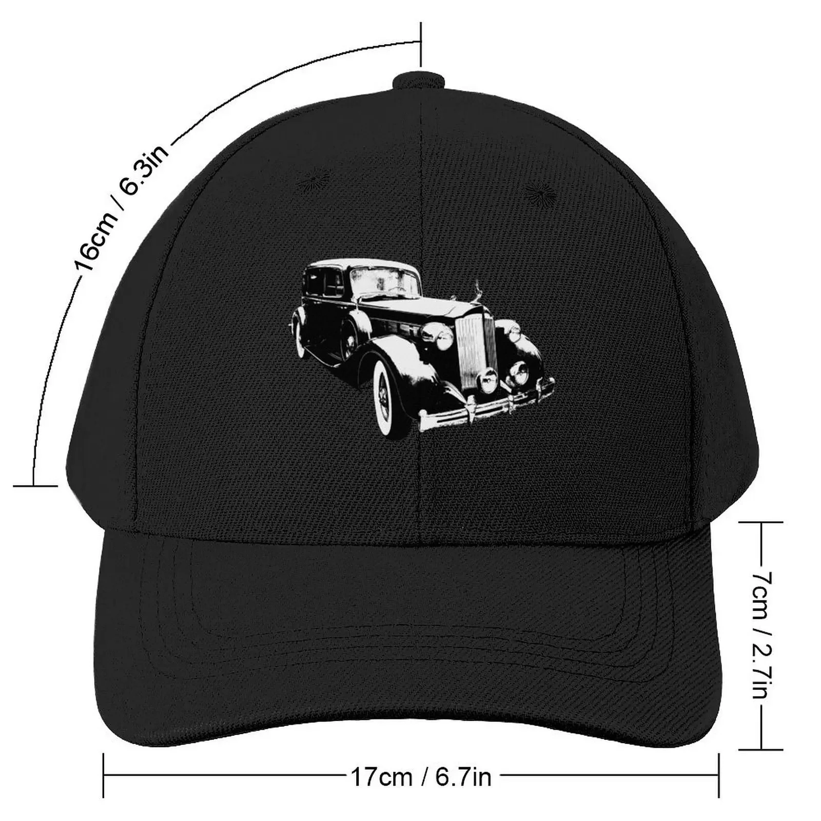 Packard Eight 1930s American classic car block black/white Baseball Cap fashionable Dropshipping Sun Cap Boy Women's