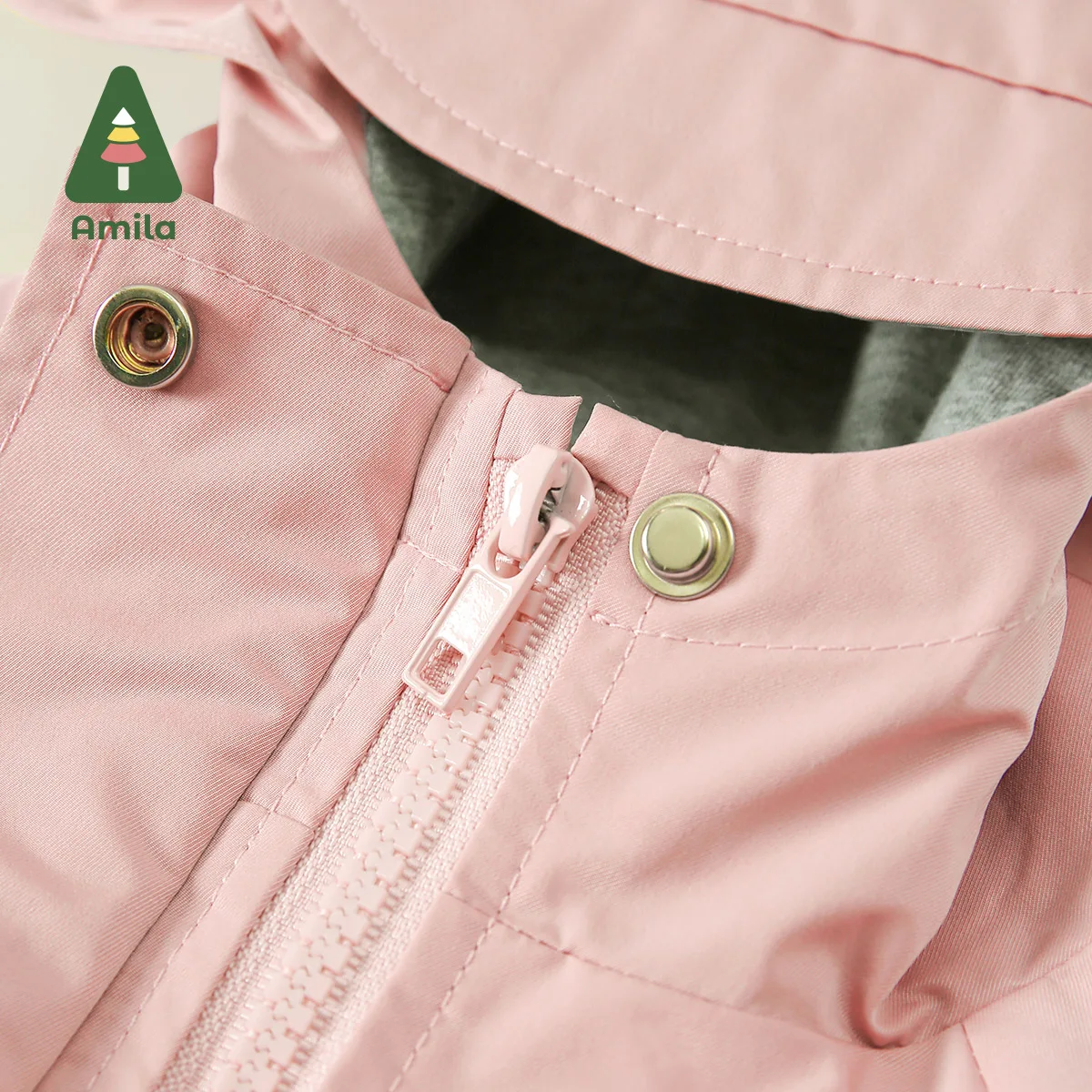 Amila Baby Jacket 2023 Autumn New Fashion Simplicity Casual Hooded Outwear Infant Toddler Girls Boys Cute Brand Children Clothes