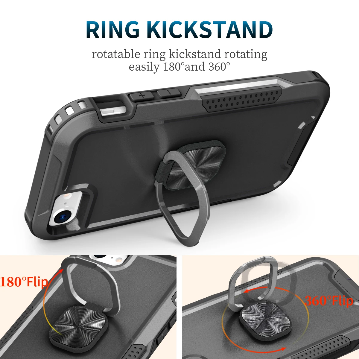 Heavy Duty Drop Protection Kickstand Rugged Shockproof/Dust Proof 3-Layer Phone Case For iPhone 6 6S/7/8 iPhone SE 2020 2022
