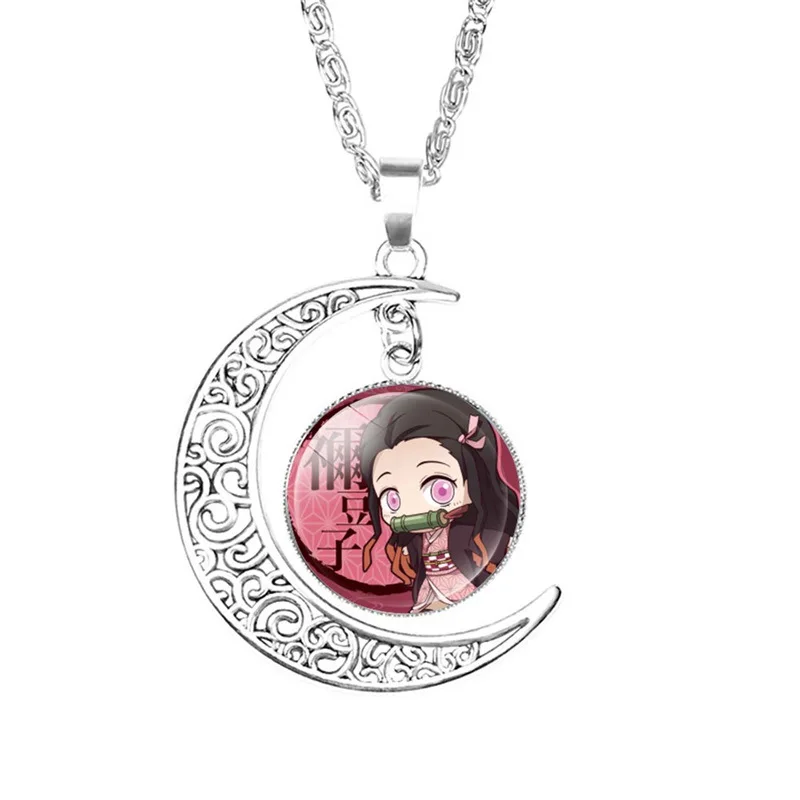 Demon Slayer Anime Figure Tanjirou Nezuko Necklace Cosplay Pendant Jewelry Accessories Fans Christmas Gifts