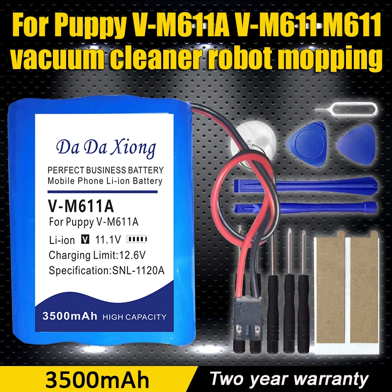 

Подходит для робота-подметателя собак, аккумулятор V-M611A M611 M615, полностью автоматический интеллектуальный пылесос, емкость аккумуляторов 3500 мАч