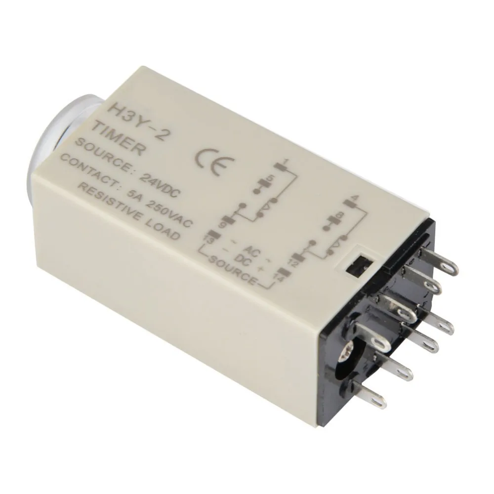 Precision Timing H3Y-2 Delay Timer 24VDC 8-Pin Time Control Switch Adjustable Time 1/10/30/60S Time Relay Electrical Systems