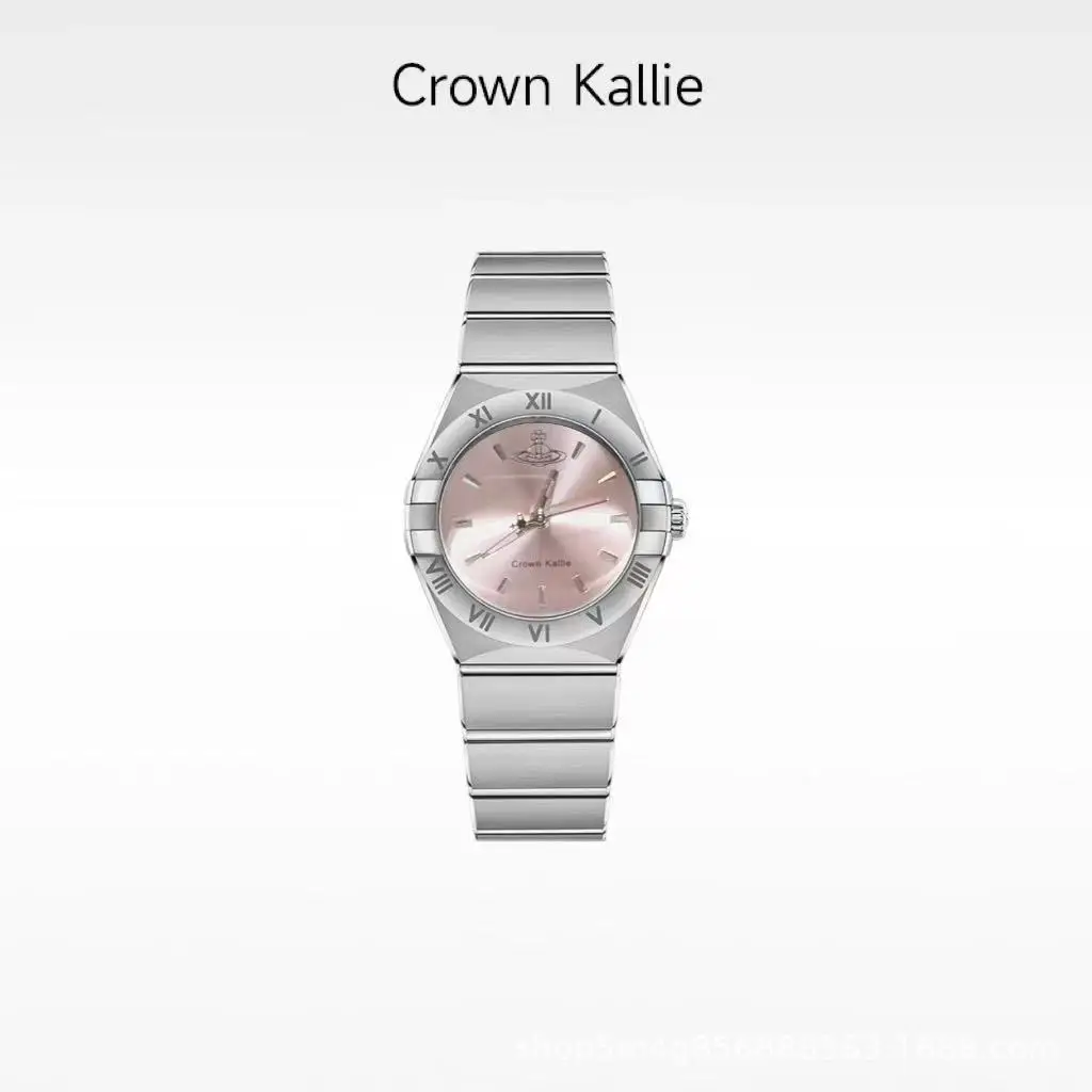 Crown Kallie - Empress Dowager's authentic watch for women, pink constellation backlit flywheel watch ck8132