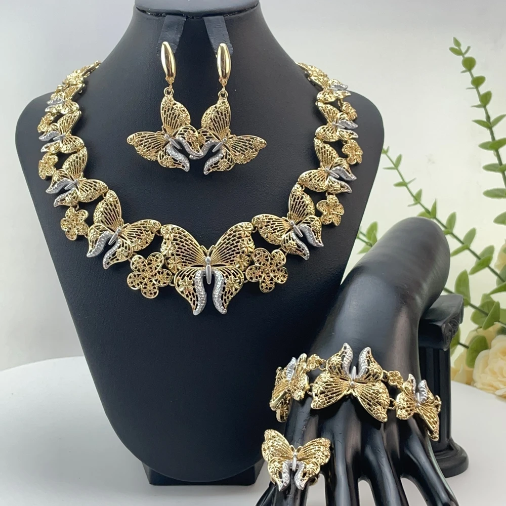 

Hot Selling Italian Gold Plated Jewelry Women's Wedding Party Banquet Jewelry Sets FHK29256