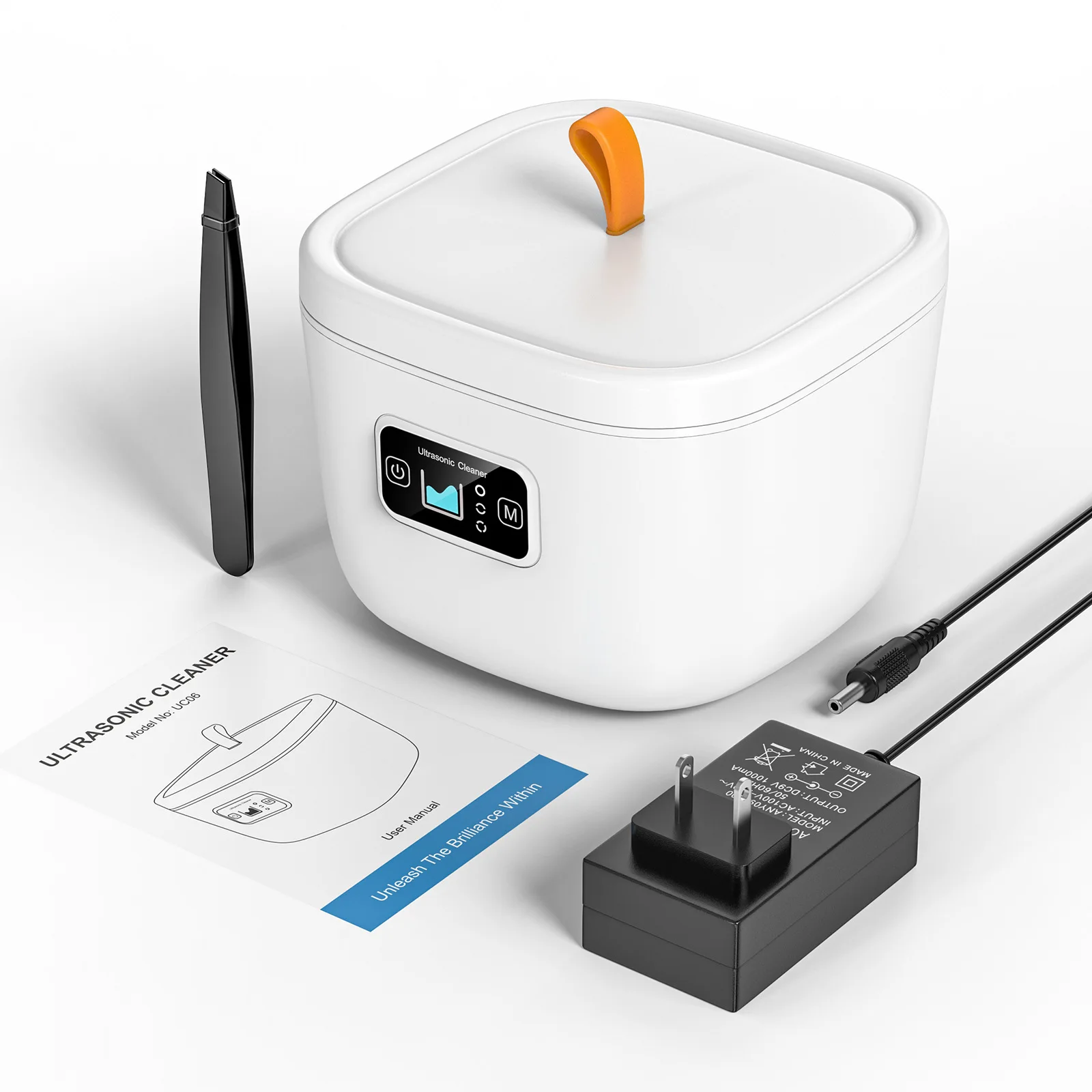 45kHz Vibration Sonic Denture Cleaning Machine For Coins, Rings, Small Portable 360°All-Round Deep Cleaning False Teeth Retainer