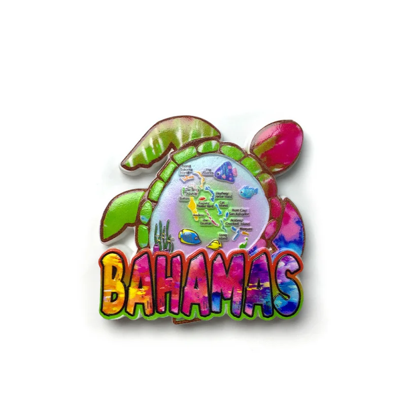 

Bahamas3d3D Creative Turtle Map Cultural and Creative Refrigerator Magnet Travel Souvenir Home Decoration Gift