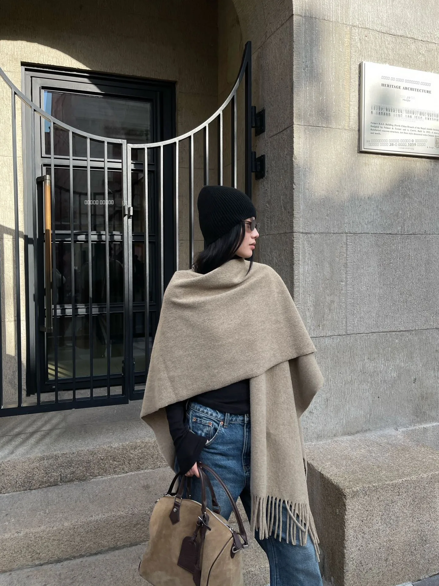 

PURIYH Casual Chic Autumn Winter Wrap Coat Women's Faion Slimming Warm Large Scarf Cowl Ne Knitwear Wool Blend