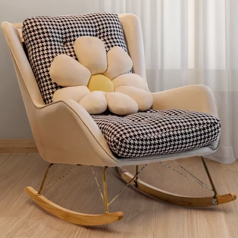 Folding Portable Gold Living Room Chair Chiffon Modern Single Vintage Relax Low Nail Salon Luxury Schaukelstuhl Rattan Mesa