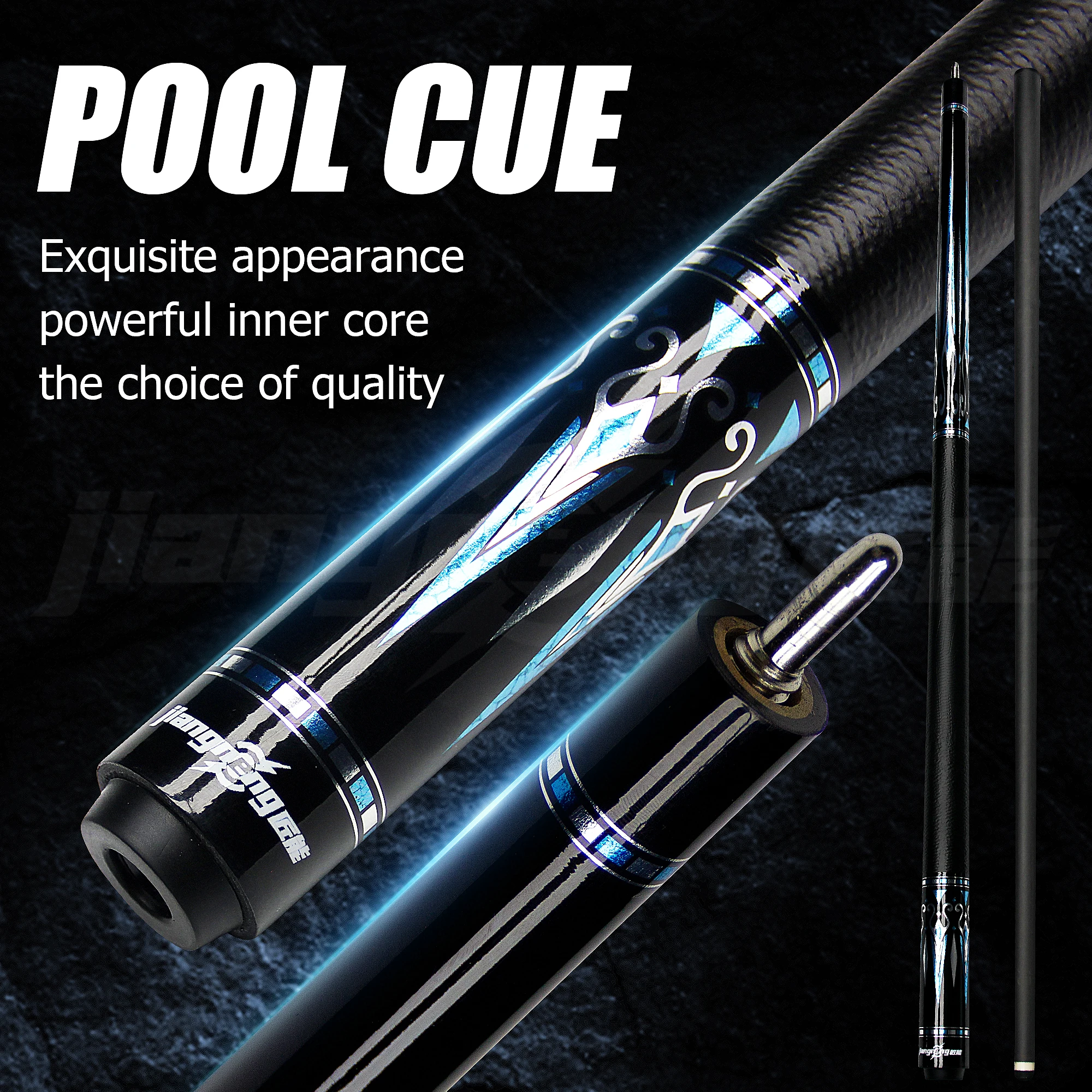 

Professional-grade Carbon Fiber Uni-Loc Pool Cue 12.5 mm Multi-Layer Leather Tip Precise Force Transmission