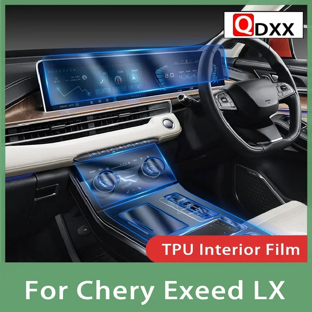 For Chery Exeed LX 2019-2022 Car Interior Center Console Transparent TPU Protective GPS Navigation film Anti-scratch Accessories