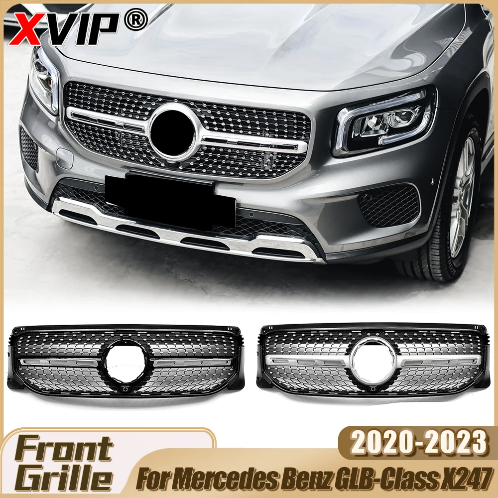 XVIP Upper Grill For Mercedes Benz GLB-Class X247 GLB250 2020-2023 Chrome Black Diamonds Style Racing Grilles Tuning Accessories