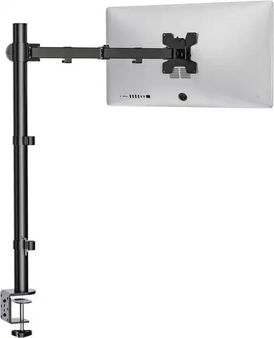 Extra Tall Single Monitor Arm Mount for Desk, Supports up to 32 Inch Screens and 22 lbs, Black