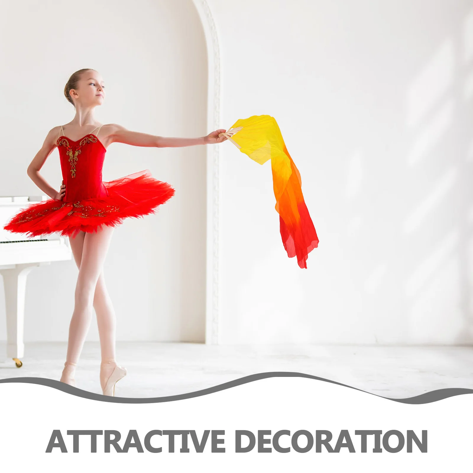 시뮬레이션된 실크로 만든 생생한 색상의 흐르는 춤 부채 민족 무용 연습을 위한 가벼운 접이식 부채 가정 장식 공예품