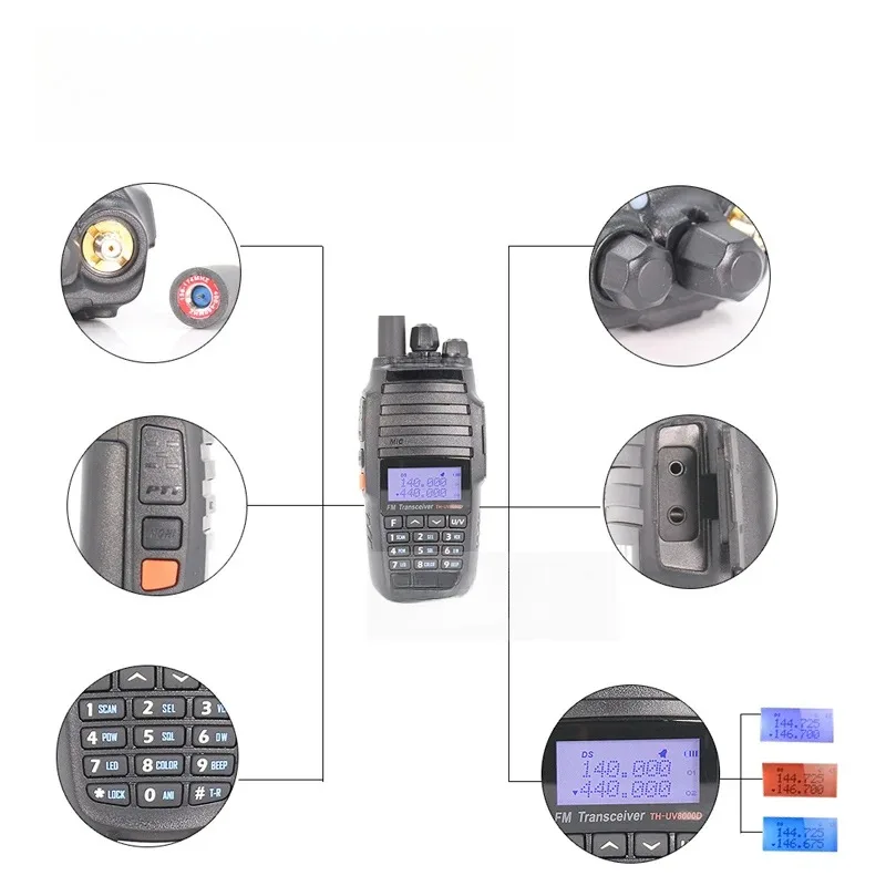 3800mAh UV8000D for TYT Walkie Talkie 5 KM Dual Band VHF UHF10W Radio Comunicador 5km Cross-band Repeater Function tyt radio