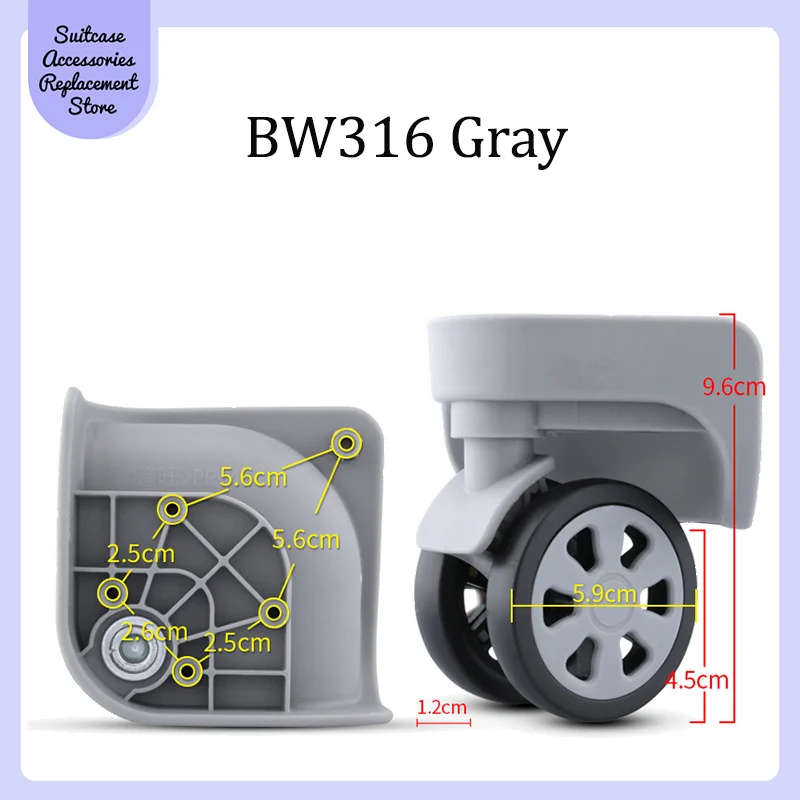 Geschikt voor MUSIC TRAVELS BW316 Universele wieltrolleywielvervangingsaccessoires Roller Travel Case Quiet Wear Pulley