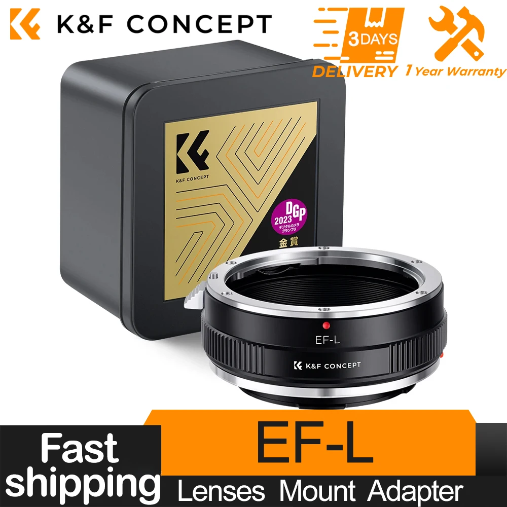 K&F Concept EOS-L Lens Mount Adapter for Canon (EF/EF-S) Lens to Sigma Leica Panasonic L Mount Mirrorless Camera Body