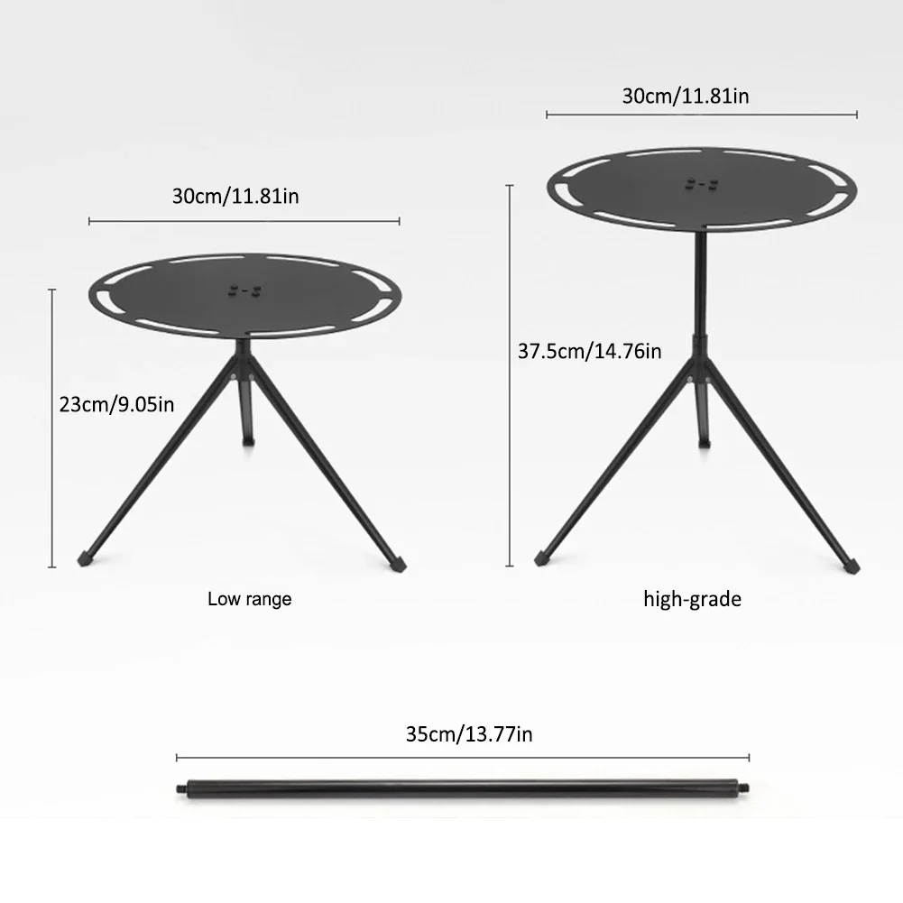 Outdoor Camping Table Aluminum Alloy Table Folding Round Picnic Table With Tripod Storage Bag Camping Side Table