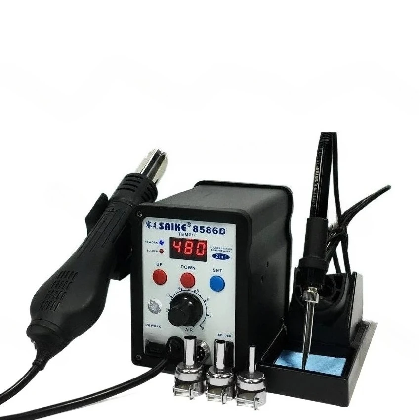 

Suitable for 8586D digital hot air gun welding table 2-in-1 temperature adjustment desoldering electric soldering iron