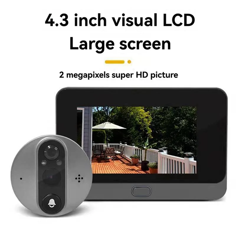 N10R-Tuya Wifi Smart Cat Eye Timbre Monitoreo Cámara 3MP 140 °   Observador electrónico de ojo de gato gran angular