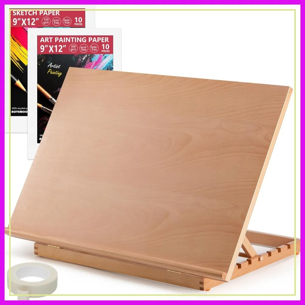 

Extra Large 24.88"x17.28" Adjustable Beechwood Tabletop Easel for Painting, Sketching & Display, Ideal for Diamond Art